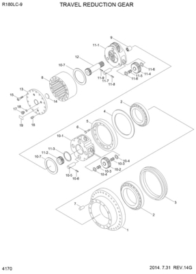 Excavator Parts Coupling XKAQ-00225 For R180LC7 R250LC9 R260LC9S